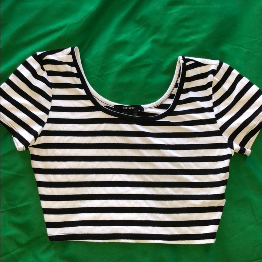 Forever 21 Striped Crop Top